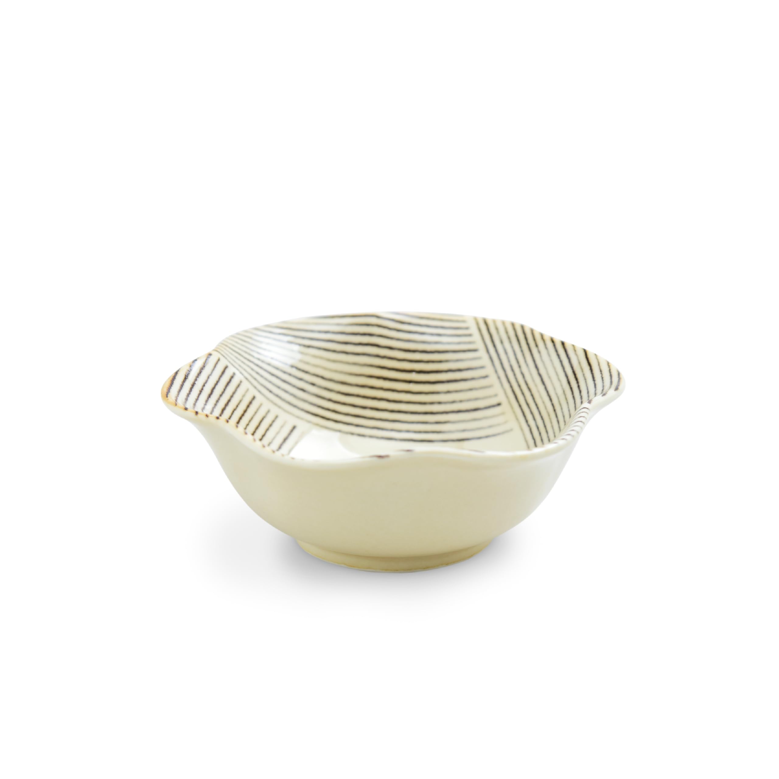 Amazon｜natural69 【 波佐見焼 】 粉引釉 六方押小付 糸 / ナチュラル